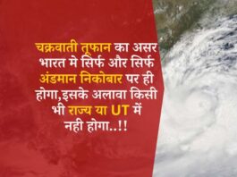 चक्रवाती तूफान(cyclonic storm) का असर भारत मे सिर्फ