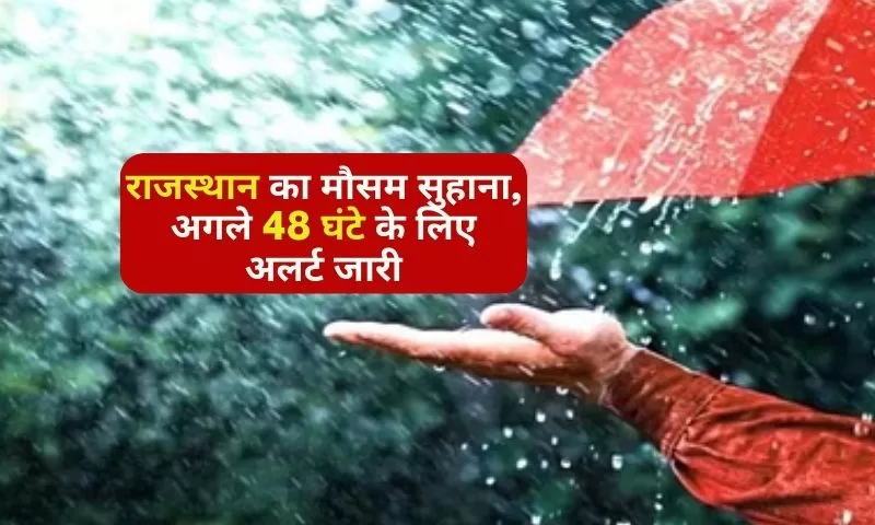 अगले 48 घंटे के लिए अलर्ट जारी राजस्थान के कुछ जिलों में बारिश का दौर जारी है।